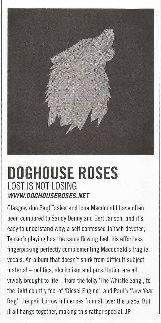 Acoustic magazine review - Doghouse Roses - Lost Is Not Losing